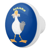 Fantastische Möwe mit Pommes frites Cartoon Keramikknauf (Rechts)