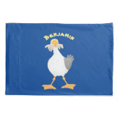 Fantastische Möwe mit Pommes frites Cartoon Kissenbezug (Rückseite)