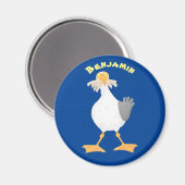 Fantastische Möwe mit Pommes frites Cartoon Magnet (Vorderseite/Rückseite)