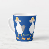 Fantastische Möwe mit Pommes frites Cartoon Milchtasse (Linke Ecke)