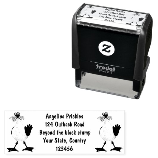 Fantastische Möwe mit Pommes frites Cartoon Permastempel (Beispiel)