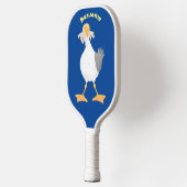 Fantastische Möwe mit Pommes frites Cartoon Pickleball Schläger (Links)