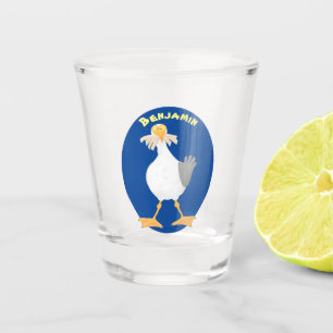 Fantastische Möwe mit Pommes frites Cartoon Schnapsglas