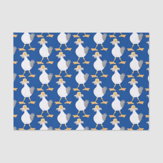 Fantastische Möwe mit Pommes frites Cartoon Seidenpapier (Vorderseite)