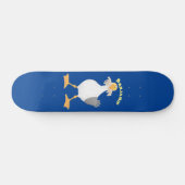 Fantastische Möwe mit Pommes frites Cartoon Skateboard (Horizontal)