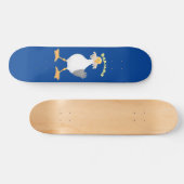 Fantastische Möwe mit Pommes frites Cartoon Skateboard (Horizontal)