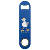 Fantastische Möwe mit Pommes frites Cartoon Speed Flaschenöffner (Rückseite)