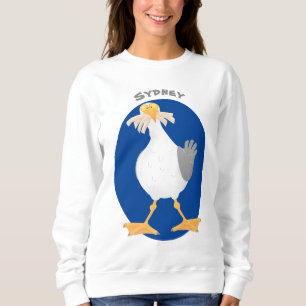 Fantastische Möwe mit Pommes frites Cartoon Sweatshirt