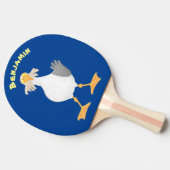 Fantastische Möwe mit Pommes frites Cartoon Tischtennis Schläger (Seitenansicht)