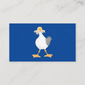 Fantastische Möwe mit Pommes frites Cartoon Visitenkarte (Rückseite)