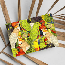 Fantastische Natur Grüne Papageien Vögel Muster