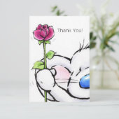 fantastische niedliche Maus mit Roter Rose, danke (Stehend Vorderseite)