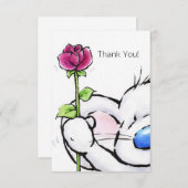 fantastische niedliche Maus mit Roter Rose, danke (Vorne/Hinten)