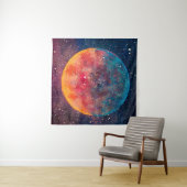 Fantastische Ölmalerei schöner großer Planet Mond Wandteppich (Beispiel (Horizontal))