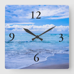 fantastische Ozeanwellen Quadratische Wanduhr