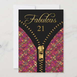 Fantastische Pailletten Pink Gold Schwarz Geburtst Einladung