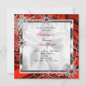 Fantastische Party Red Silver Dress Heelse H7 Einladung (Rückseite)