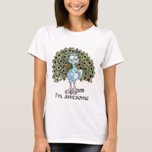 Fantastische Pfau-Damen-angepasster T - Shirt