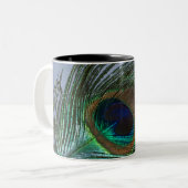 Fantastische Pfau-Feder Zweifarbige Tasse (Vorderseite Links)