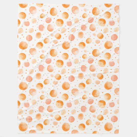 Fantastische Pfirsich Punkte   Fleecedecke (Vorderseite)