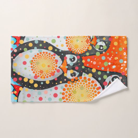 Fantastische Pinguine Badhandtuch Set (Handtuch)