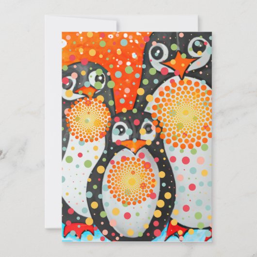 Fantastische Pinguine Feiertagskarte (Vorderseite)