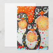 Fantastische Pinguine Feiertagskarte (Vorne/Hinten)