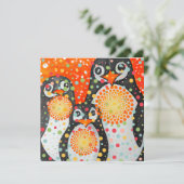 Fantastische Pinguine Feiertagskarte (Stehend Vorderseite)