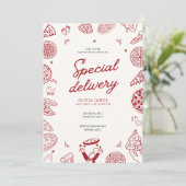 Fantastische Pizzeria Baby Dusche Einladung (Stehend Vorderseite)