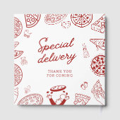 Fantastische Pizzeria Baby Dusche Gästebuch (Rückseite)