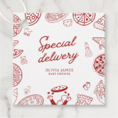 Fantastische Pizzeria Baby Dusche Geschenkanhänger (Vorderseite)