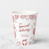 Fantastische Pizzeria Baby Dusche Pappbecher (Rückseite)