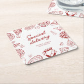 Fantastische Pizzeria Baby Dusche Rechteckiger Pappuntersetzer (angewinkelt)