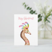 Fantastische Regenbogengiraffe Postkarte (Stehend Vorderseite)