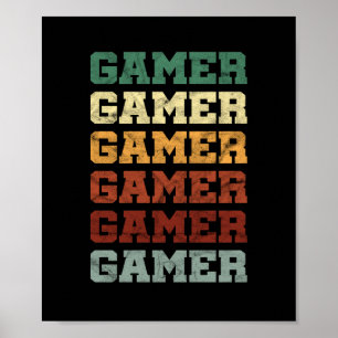 Fantastische Retro Vintage Videogamer-Typografie Poster