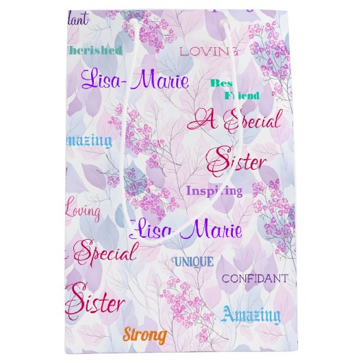 Fantastische Rosa Blütenzunge Mittlere Geschenktüte (Vorderseite)