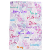 Fantastische Rosa Blütenzunge Mittlere Geschenktüte (Rückseite)