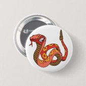 Fantastische rote Klapperschlange Button (Vorne & Hinten)