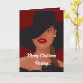 Fantastische schwarze Frau Frohe Weihnachtskarte Karte (Gelbe Blume)