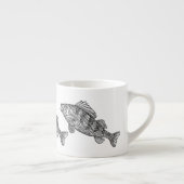 Fantastische Schwarzweiss-Fisch-Tasse Espressotasse (Rechts)