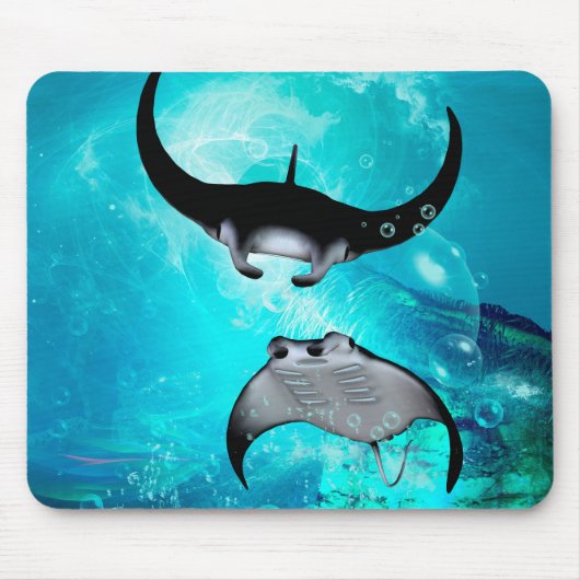 Fantastische Schwimmen Mantastrahlen Mousepad (Vorne)