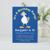 Fantastische Seagull mit Pommes frites Cartoon Ein Einladung (Stehend Vorderseite)