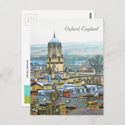 Fantastische Sicht, Oxford, England, Roof Top #2 Postkarte (Vorne/Hinten)