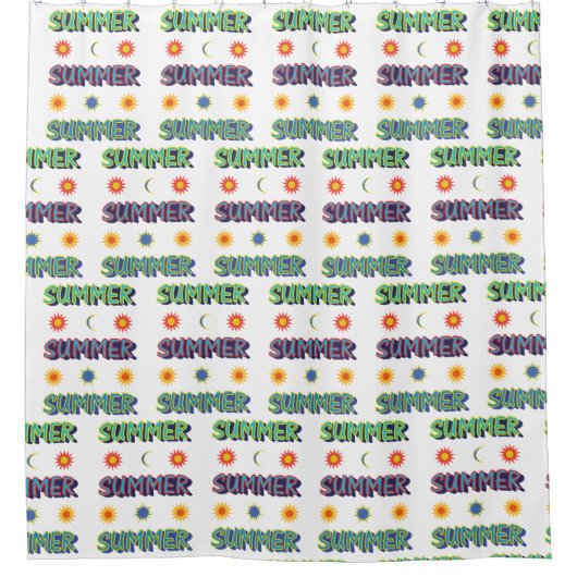 Fantastische Sommerwörter Duschvorhang (Vorderseite)