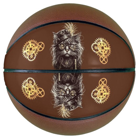 Fantastische Steampunk-Katze Basketball (Vorderseite)