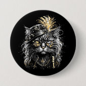 Fantastische Steampunk-Katze Button (Vorderseite)