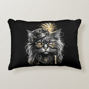 Fantastische Steampunk-Katze Dekokissen
