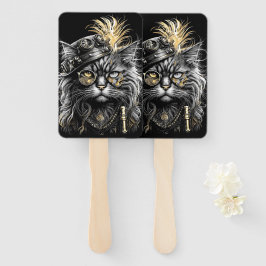 Fantastische Steampunk-Katze  Fächer