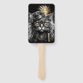Fantastische Steampunk-Katze Fächer (Rückseite)