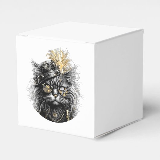 Fantastische Steampunk-Katze Geschenkschachtel (Vorderseite)